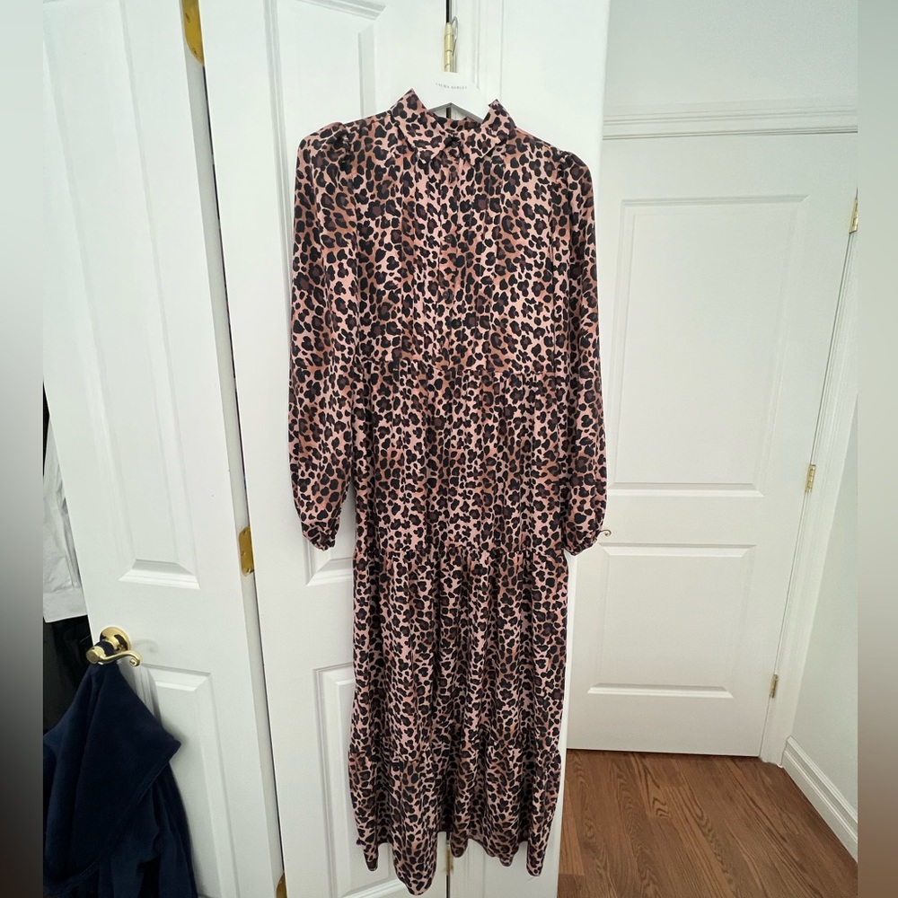 ASOS maxi dress leopard print size us 2